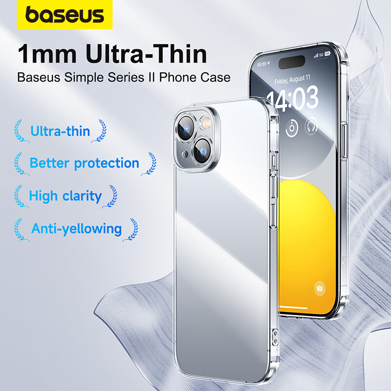 Baseus Rõ Ràng Trường Hợp Đối Với iPhone 15 14 13 12 11 Pro Max nhựa TPU mềm Trường Hợp Đối Với iPhone 15 Pro Cộng Với XS Max XR toàn bộ chống sốc Ống Kính trong suốt bảo vệ Bìa