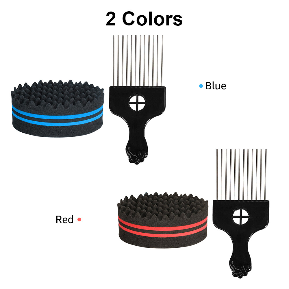 Hair Sponge Brush, Set Of Double Sides Small Holes(8mm Hole) Afro Curl Coil  Wave Hair Sponge Brush With Inch Metal Styling Comb Walmart Canada | Hair  Sponge Brush, Set Of Double Sides