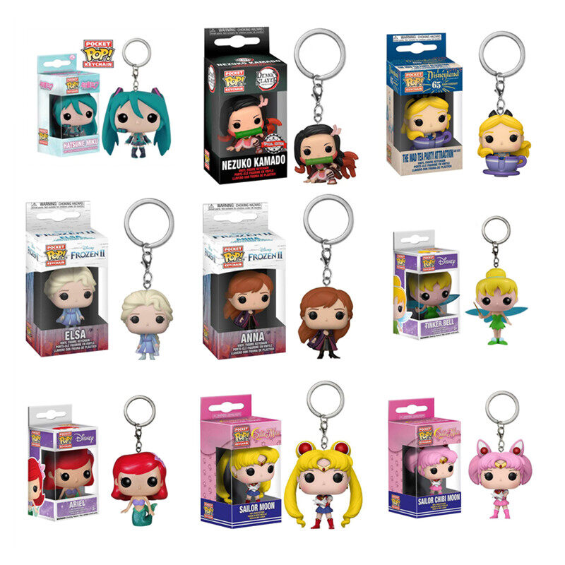 1 cái mới Funko POP Hatsune Miku Keychain búp bê nhựa PVC Luna Alice yazuko nhân vật phim hành động lưu niệm Đồ chơi bé gái Quà Tặng