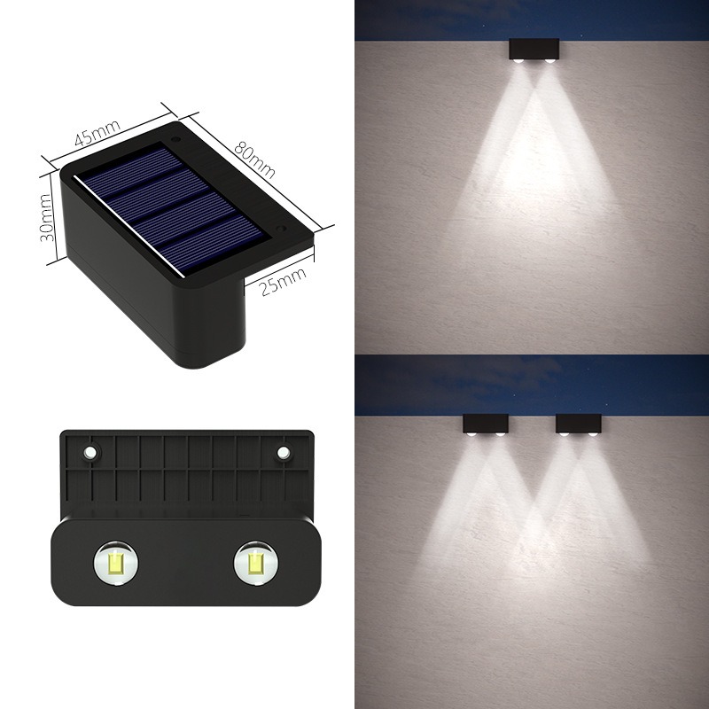 3LED Solar Wall Lamp Outdoor Waterproof Garden Lights Waterproof Stairs Light Balcony Decorative For Yard