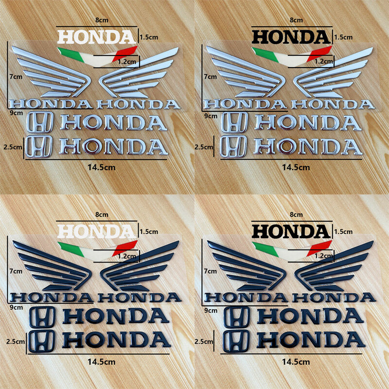 (Bạc) 3D Gel Dán Xe Máy Biểu Tượng Cho Trang Trí Kính Chắn Gió Honda