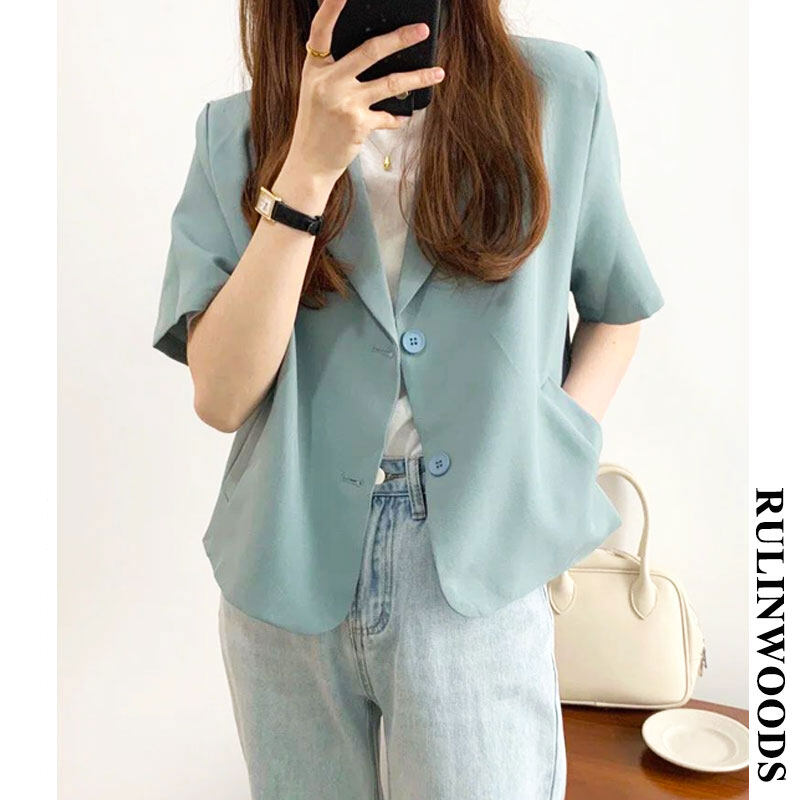 CHICCHIC [Premium Quality] 4 Colors Women's Short Sleeve Blazer for Summer