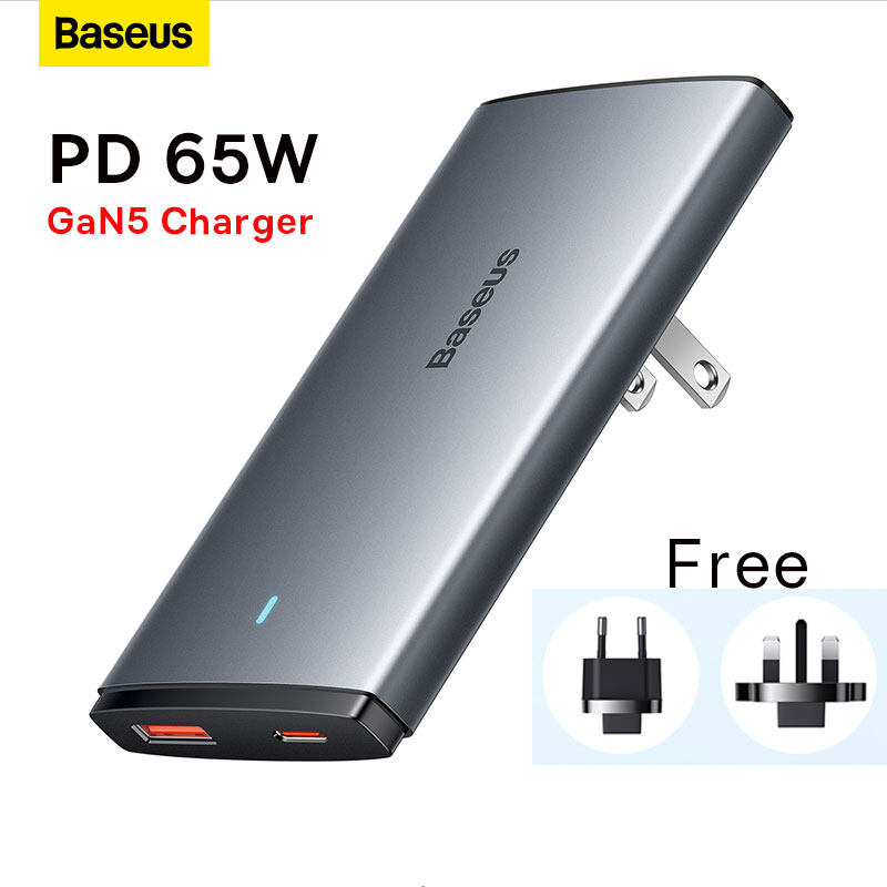 Baseus Bộ Sạc GaN5 65W Sạc Nhanh 4.0 3.0 Type C PD Sạc USB Bộ Sạc Du Lịch Di Động Fast Sạc Điện Thoạ
