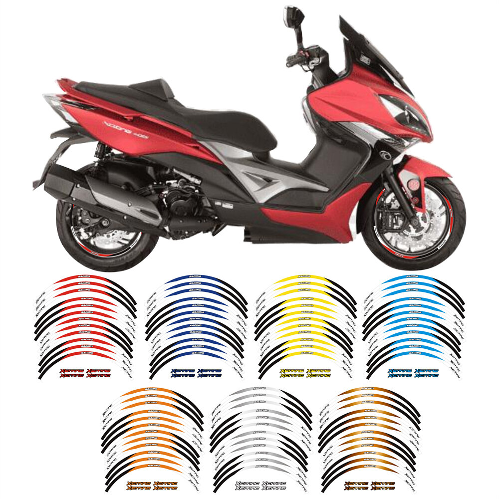 Phụ kiện xe máy x-trích dẫn cho Kymco xciting S400 CT 250 400 15 ″ 14 ″ miếng dán trục bánh xe vành phản quang Kymco