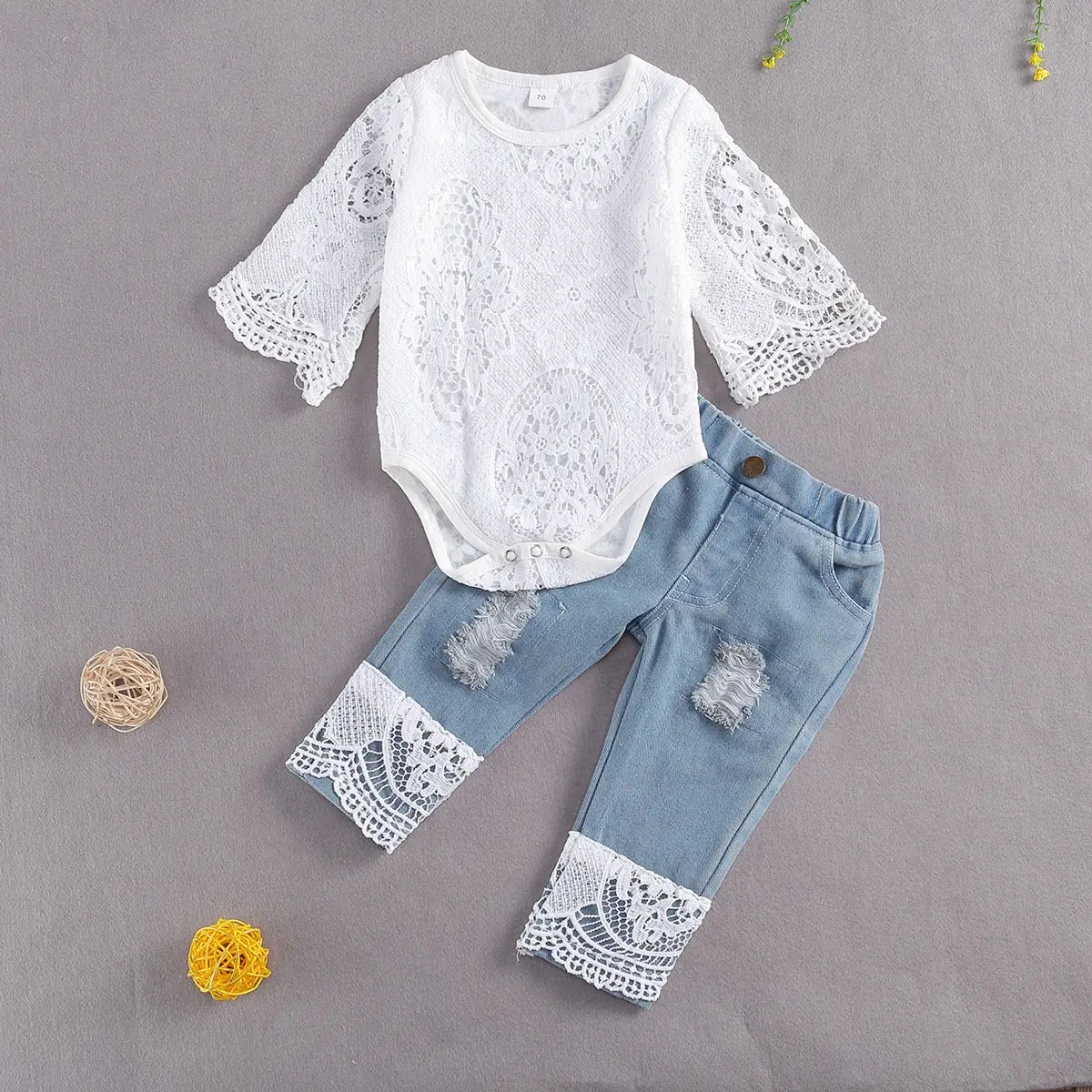 baby denim romper suit