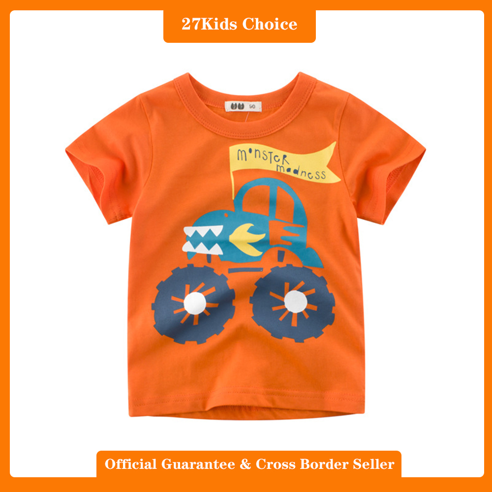 27Kids Choice Korean children's clothing new 2024 summer children's clothing boys' short sleeved T-shirt Tee ราคา  175 บาท*ส่งฟรี