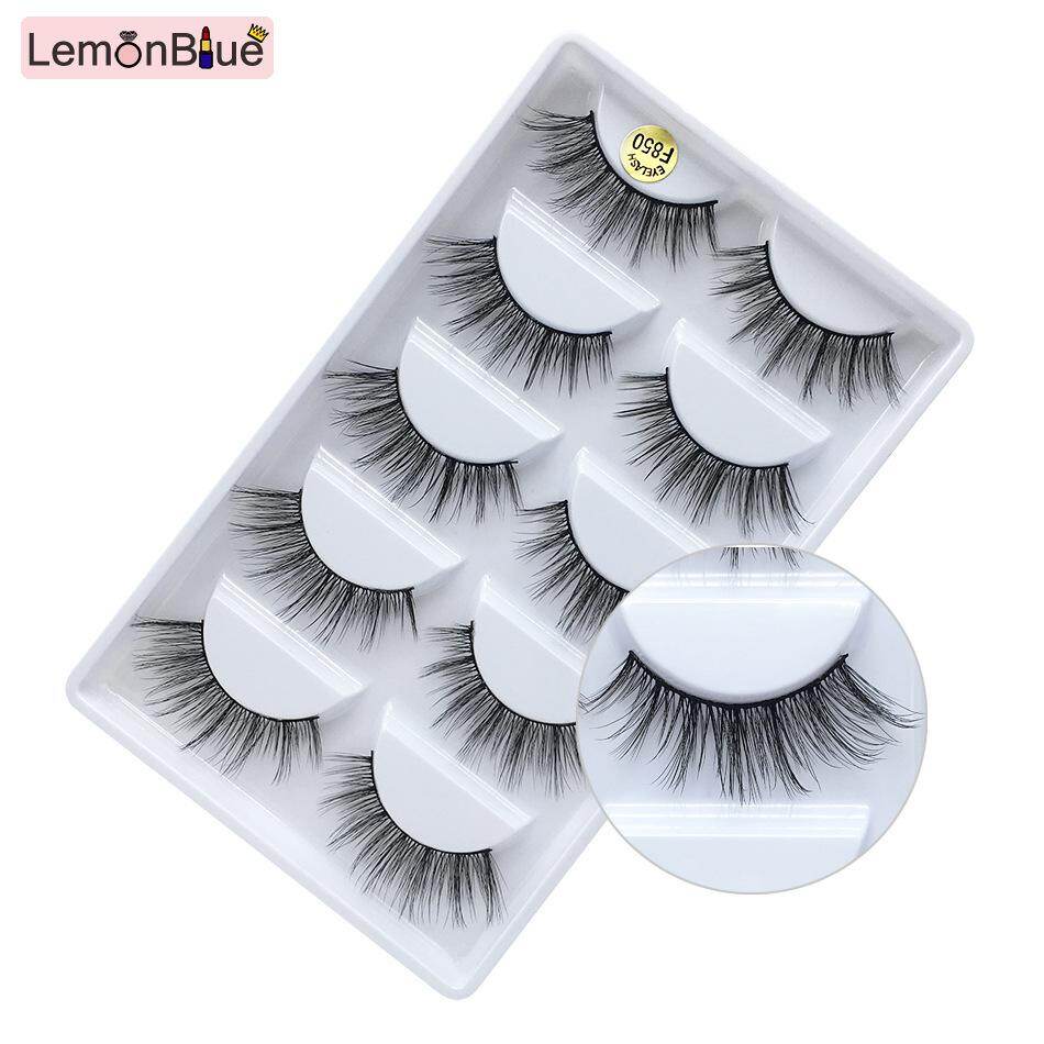 Gambar LemonBlue 5 Pairs 3D Mink Fur False Eyelashes Soft Hand made False Lashes for Women Girls