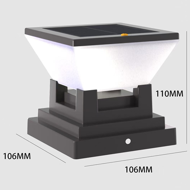 Vimite Đèn Cột Sân Vườn Năng Lượng Mặt Trời Hình Vuông Đèn LED Ngoài Trời Chống Nước Không Dây Tự Động Bật Tắt Trang Trí Cho Vườn Biệt Thự Hàng Rào Cổng