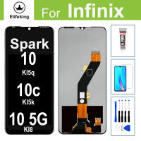 6.6 ″LCD สำหรับ Tecno Spark 10/10C ชิ้นส่วนจอสัมผัสแอลซีดีของเครื่องแปลงดิจิทัล KI5k KI5q ไม่มีพิกเซลที่ตายเปลี่ยน KI8พร้อมเครื่องมือฟรี