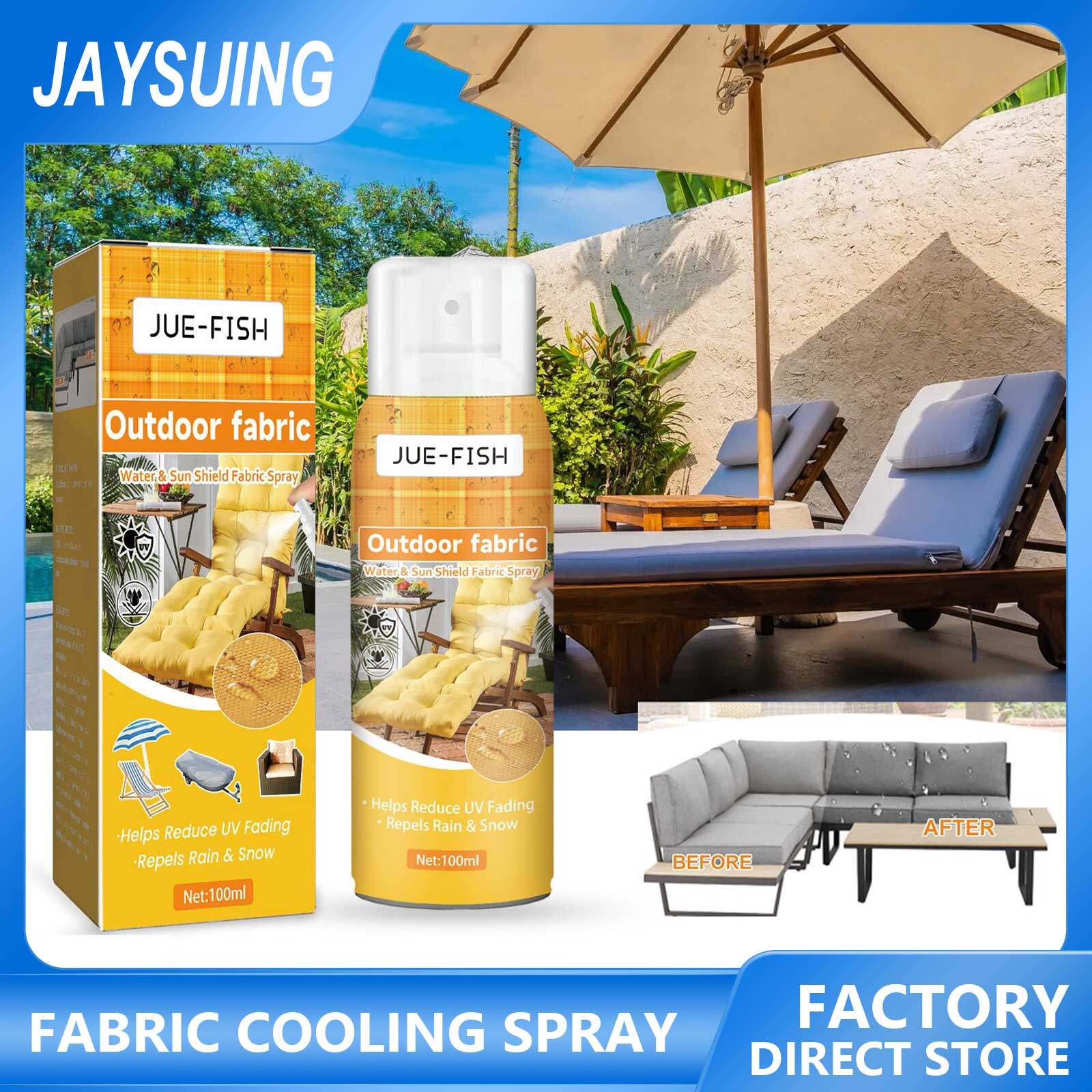 JUE-FISH Summer Refreshing Spray Outdoor Waterproof Tent Sunscreen Fabric Quickly Release Heat UV Resistant Instant Fabric Cooling Agent Sun Shield Fabric Spray Clothes Waterproof Release Heat Summer Tent Fast Cooling Refrigerant Instant Fabric Rapid Cool ราคา 147 บาท*ส่งฟรี