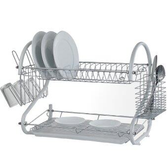 Double Layer Dish Drainer Dish Rack (Silver) | Lazada Malaysia