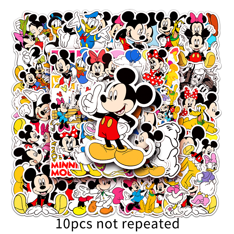 50pcs Disney Mickey Mouse Graffiti Waterproof Sticker Cute Cartoon DIY Decorative Sticker Notebook Laptop