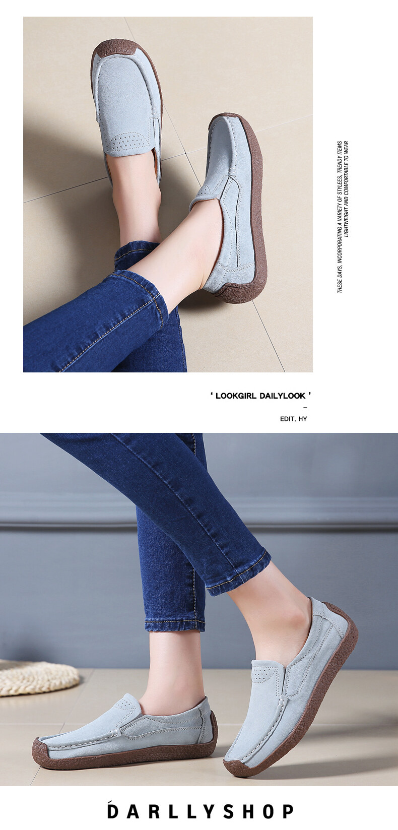 DOSREAL Giày Bệt Nữ Giày Da Thật Cỡ Lớn 35-43 Giày Lười Đế Bệt Cho Phụ Nữ Phong Cách Hàn Quốc Phẳng Gót Ba Lê Giày Nữ Đơn Giản 11