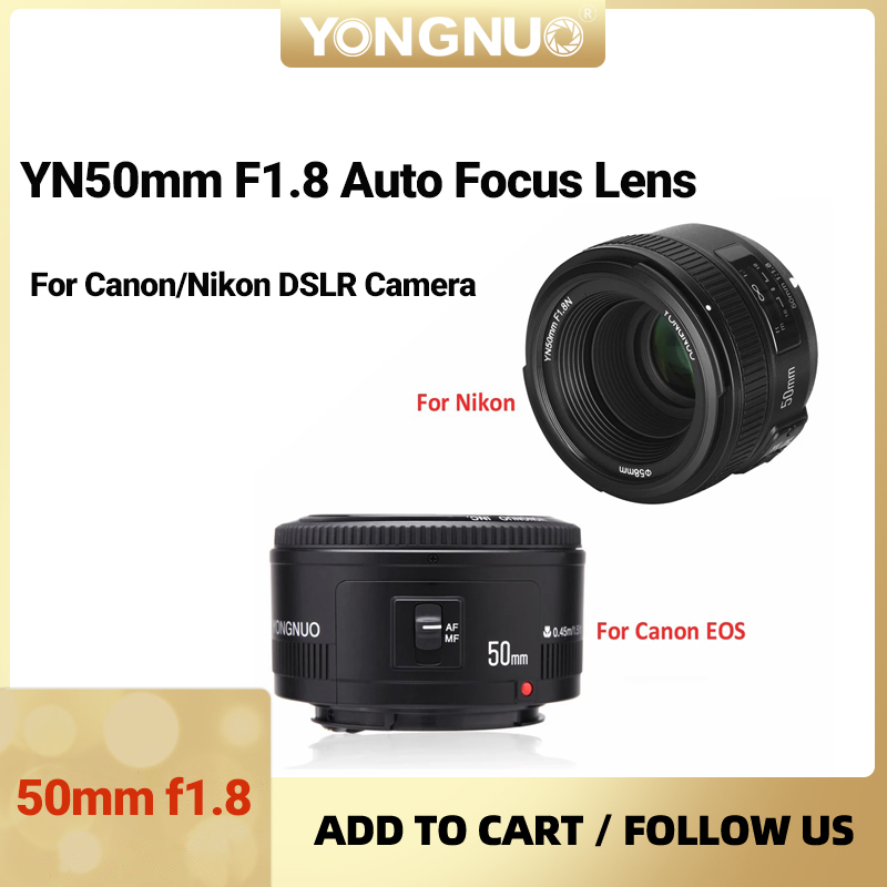 YONGNUO 50mm f1.8 Auto Focus Large Aperture Fixed Focus DSLRs Lens for Canon Nikon DSLR Cameras ราคา 3,460 บาท*ส่งฟรี