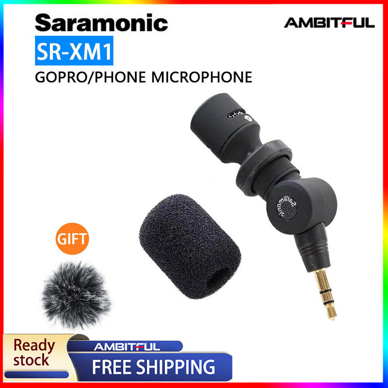 Sr-xm1 saramonic micrô quay video đa hướng không dây 3.5mm dành cho gopro hero 7 6 5 dslr dji osmo action osmo pocket