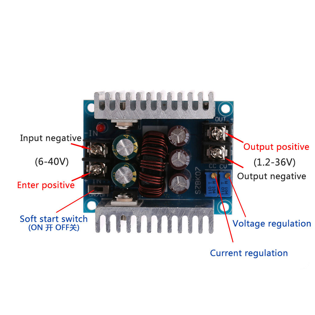 Bộ chuyển đổi đồng bộ 200w 15a dc-dc 8-55v sang 1.2-35v mô đun giảm điện