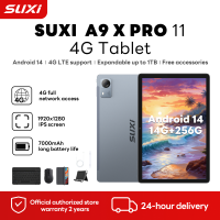 SUXI A9 xpro  11inch  Android Tablet 14+256GB for Gaming kids 4G Dual SIM Card Slot  T616 2k Display IPS & Dual Speakers