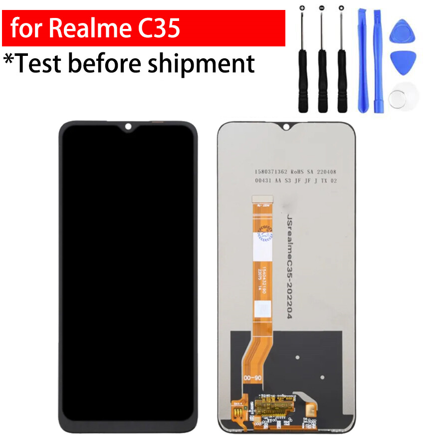 Cho Realme C35 Màn hình LCD Bộ linh kiện số của màn hình cảm ứng ban đầu tutxtut Màn hình LCD màn hình cảm ứng hiển thị linh kiện sửa chữa