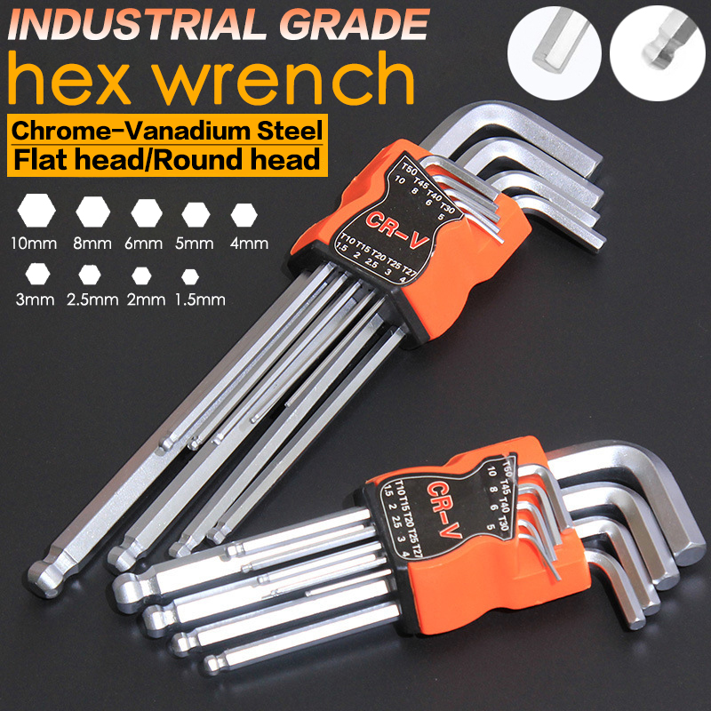 ANEX ACHX-1465 Single Head Hex Bit Wrench | 14mm (0.6") Tip, 65mm (2.6") Total Length, Dark Green