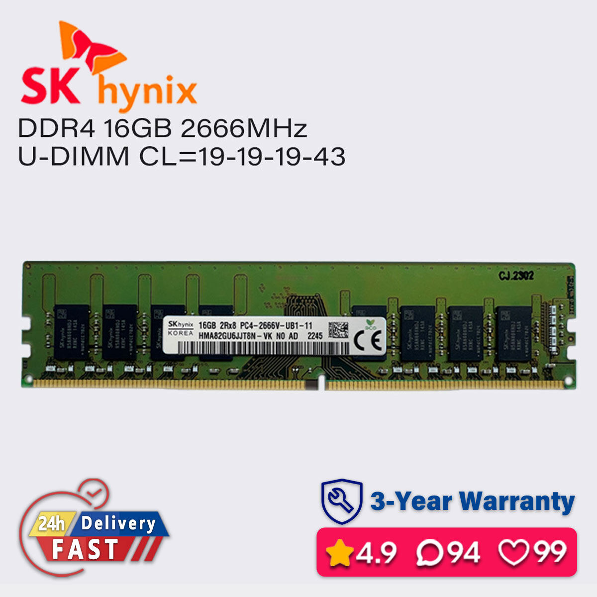Sk Hynix Ddr4 16Gb Sodimm 2666Mhz High Speed Laptop Ram Module