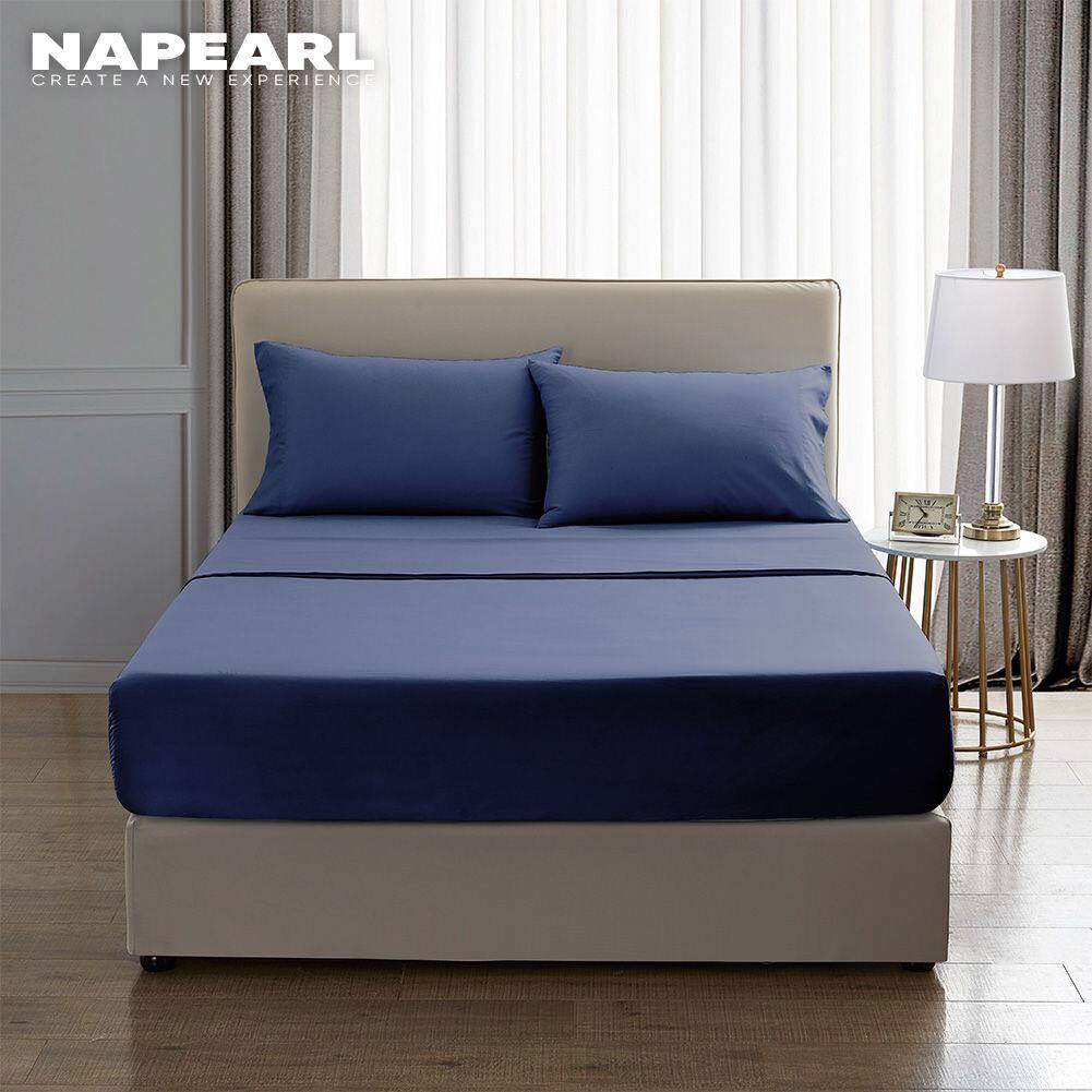 NAPEARL Minimalist Wind Bed Products Four Piece Bed Set Pure Cotton Solid Color Fitted Sheet Throw Pillow Set 1PC ราคา 1,438 บาท*ส่งฟรี