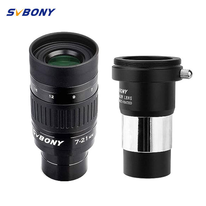SVBONY 2X Barlow Lens Bundle with SV135 Telescope Eyepiece Zoom 7 to 21mm
