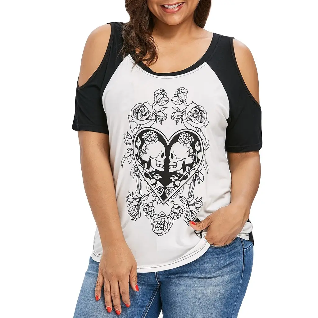plus size open shoulder shirts