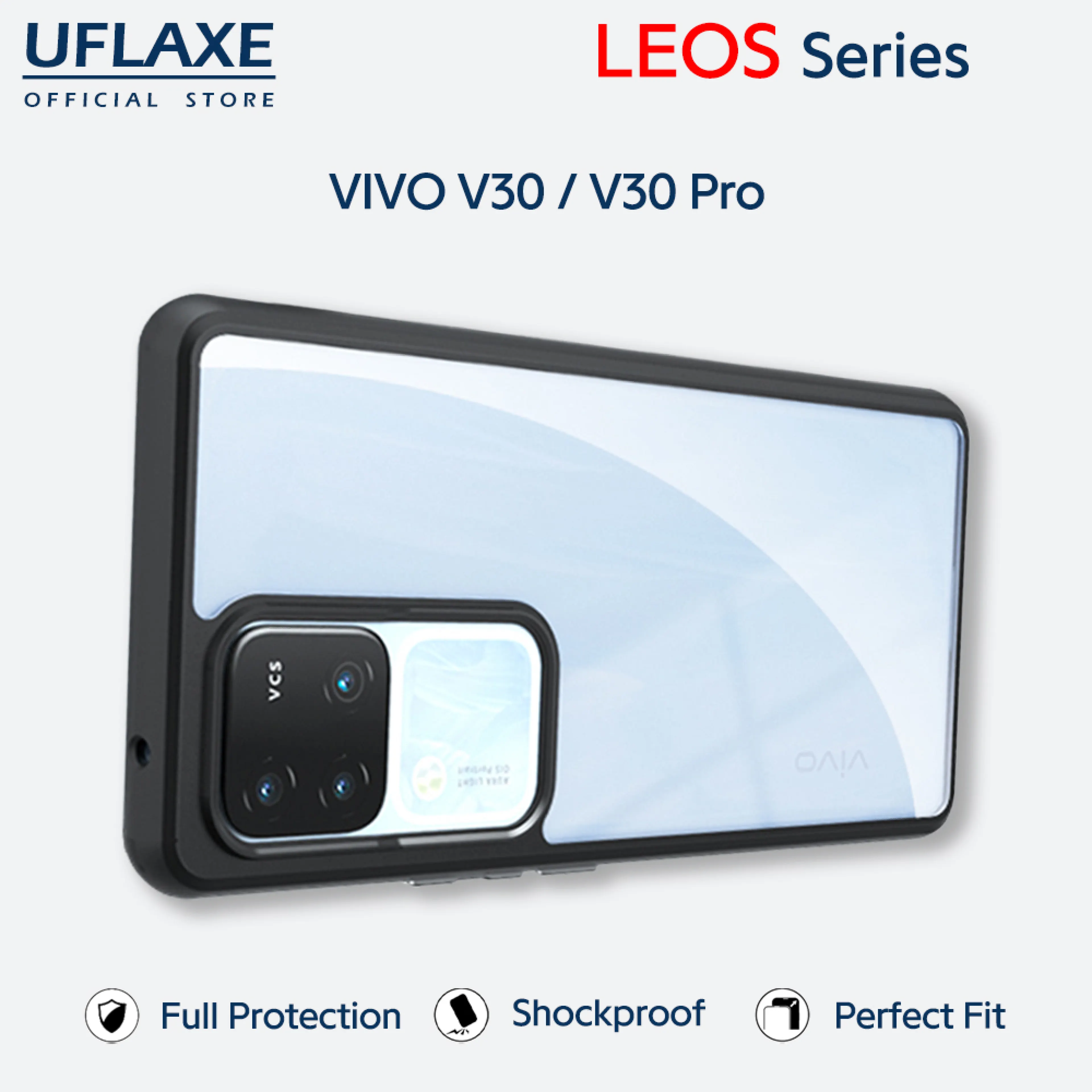 UFLAXE LEOS - For VIVO V30 / V30 Pro Case - Matte Clear Shockproof Hard Case | Anti-Yellowing Anti-Fingerprint Durable Phone Case