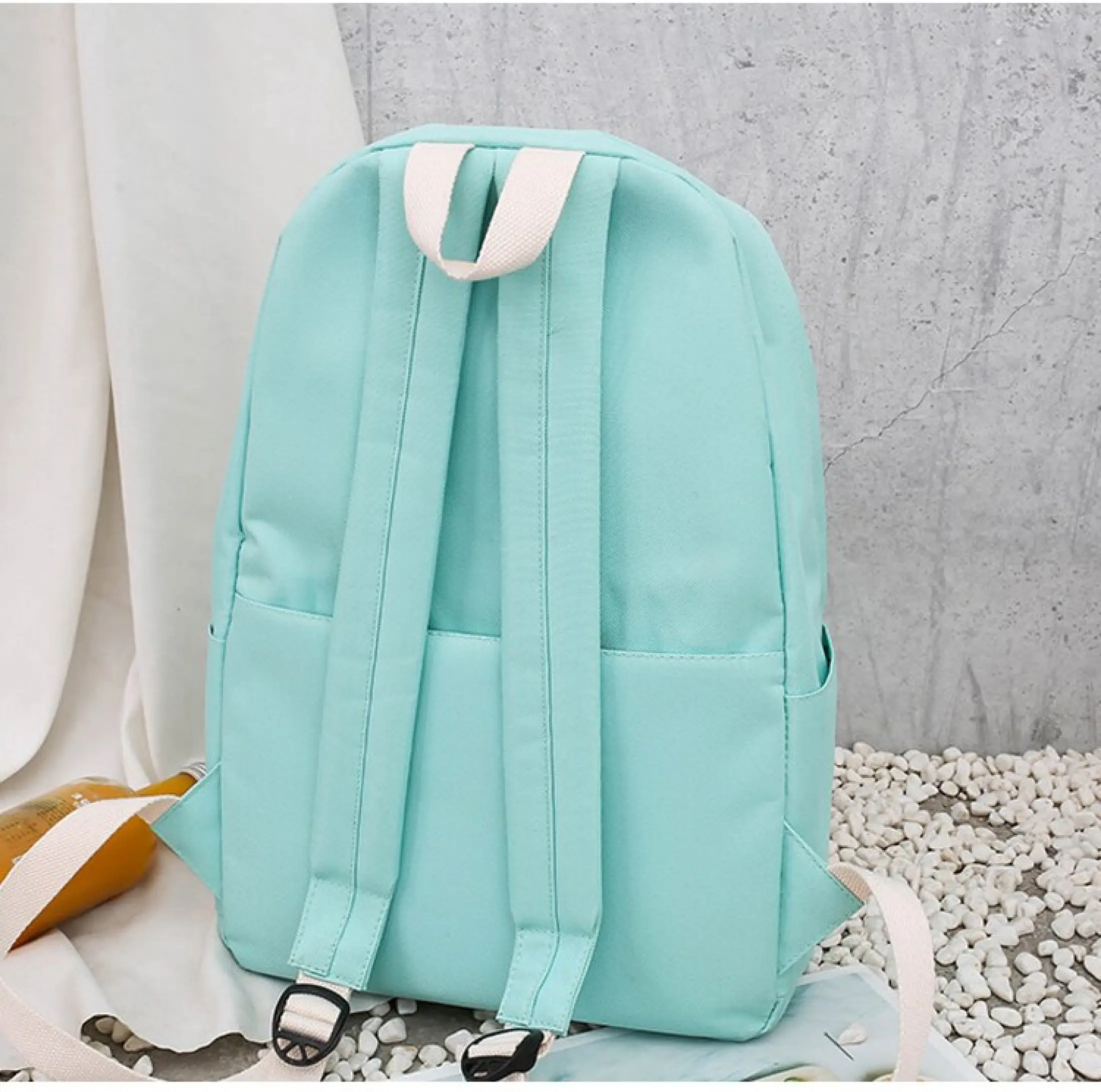 5pcs Set Women S Backpack Canvas Shoulder Bag Fashion School Backpacks Korean Style Casual School Bag For Teenagers Girls Student Cute Hairball Ribbon Mixed Color Larger Capacity Travel Backpacks Female Book Bags Lazada