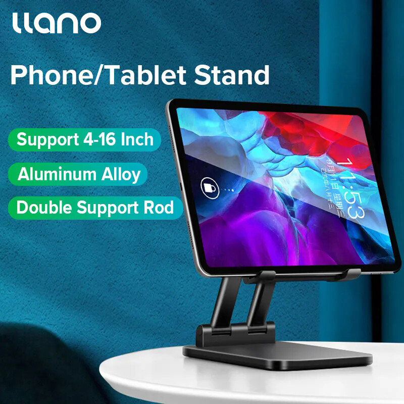 llano Xách Tay điện thoại máy tính bảng Chủ Có Thể Gập Lại Có Thể Điều Chỉnh giá đỡ điện thoại Hợp Kim Nhôm Mạnh Mẽ chân đế sạc để bàn Cho 4-16 Inch Điện Thoại Máy Tính Bảng