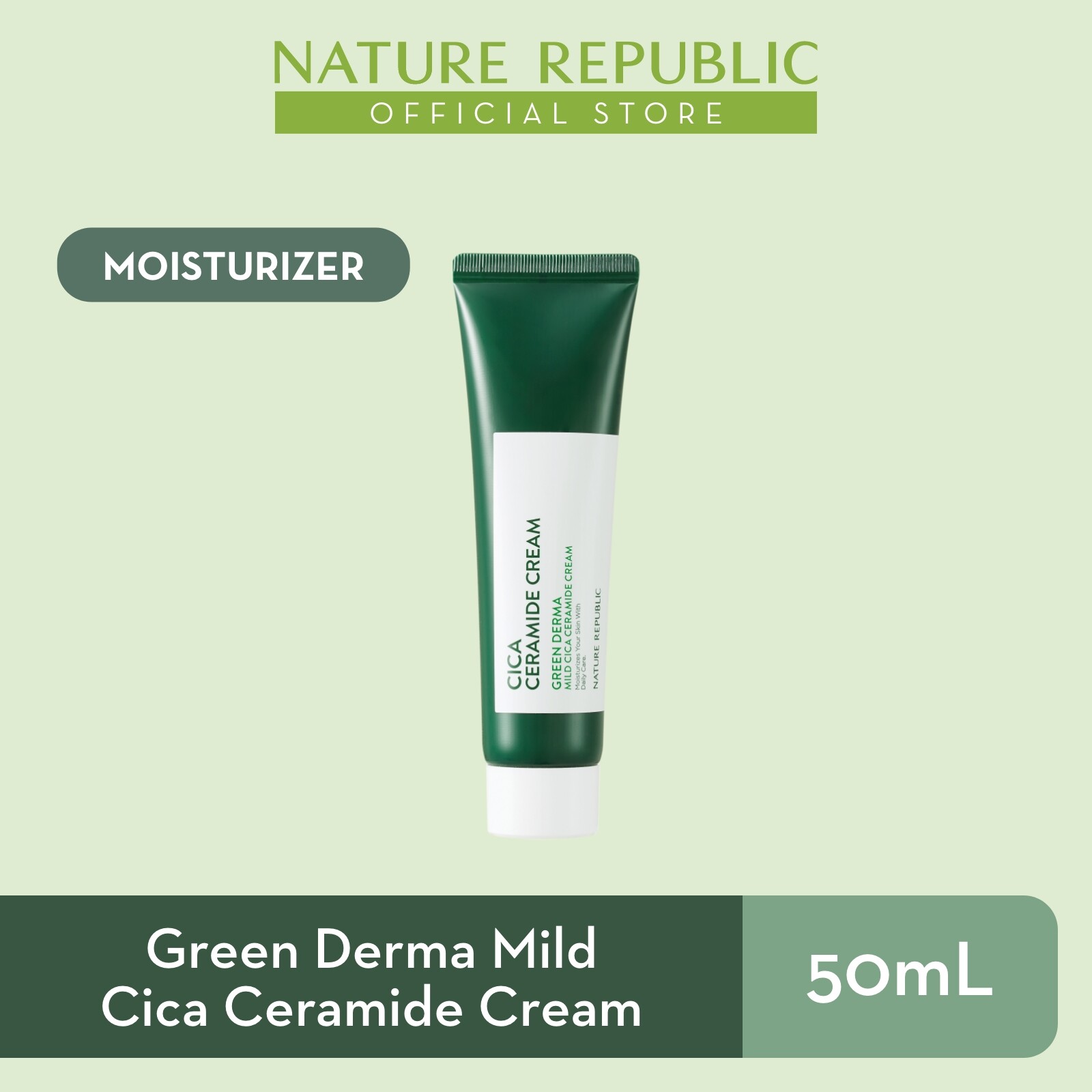 Gambar Nature Republic Green Derma Mild Cica Ceramide Cream   Moisturizer for Sensitive Skin (50 mL)
