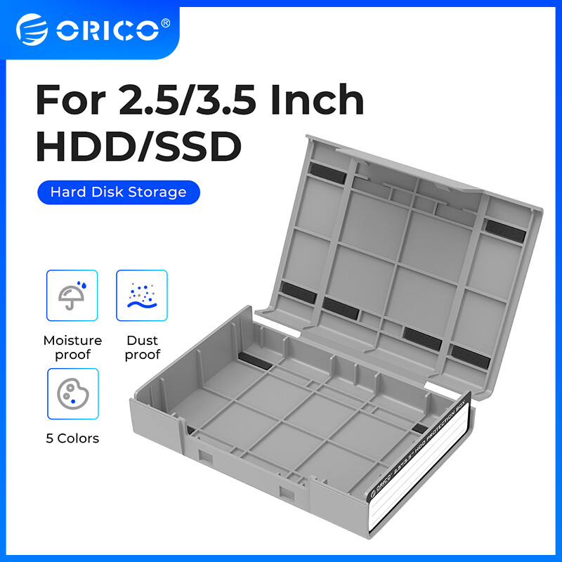 ORICO Hộp Bảo Vệ SSD M.2 Hộp Cứng Có Nhãn Cho Ổ Cứng 2.5/3.5 Inch Hộp Đựng Ổ Cứng SSD HDD Chống Nước (PHP25)