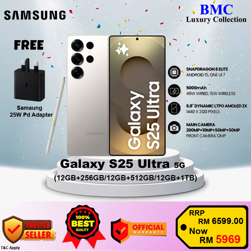 SAMSUNG GALAXY SM-S938B S25 ULTRA 5G (12GB+256GB/12GB+512GB/12GB+1TB)With Samsung 25W Charger | Original