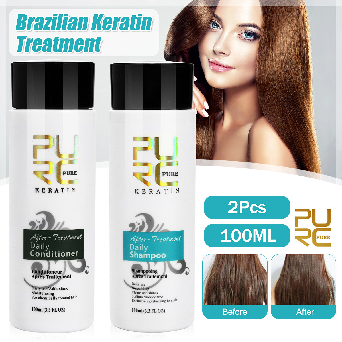 hair straightening shampoo before after