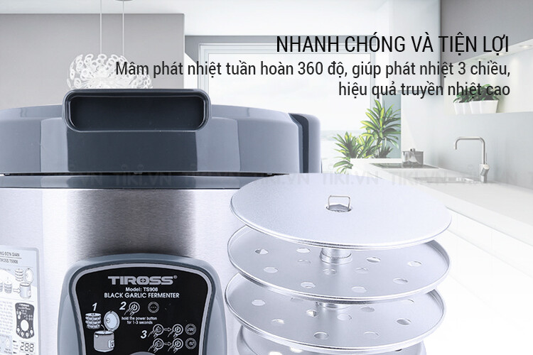 Máy Làm Tỏi Đen Tiross TS908 (6L) - Bạc