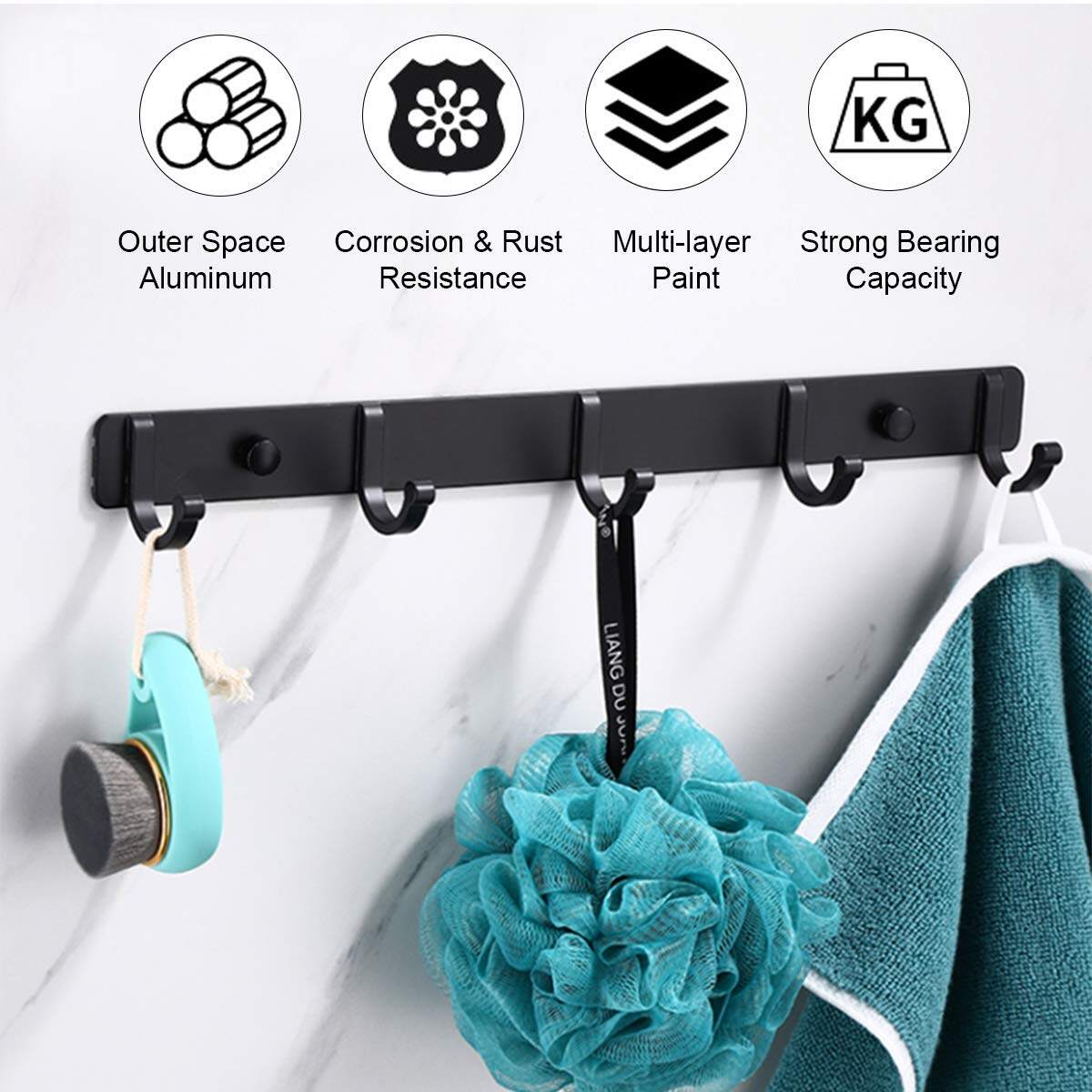 10 pcs Stainless Steel Hook Holder Wall Hook Hanger Heavy Duty Sticky Hook  Hanging Hook For Bathroom Kitchen