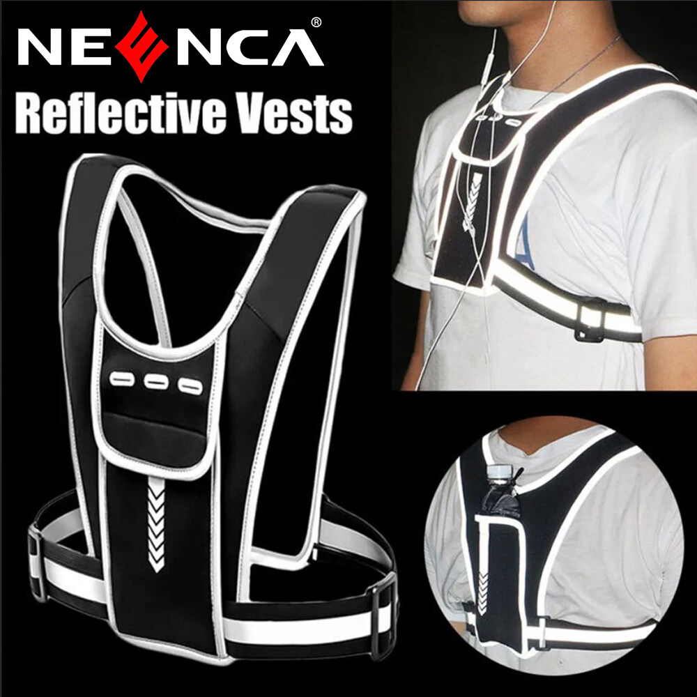 Neenca Áo khoác chạy bộ Phản Quang Đêm Ba Lô Với Giá để điện thoại túi đựng chai nước Trọng Lượng Nhẹ Cho Chạy Bộ Đào Tạo Đi Bộ Đường Dài Tập Luyện