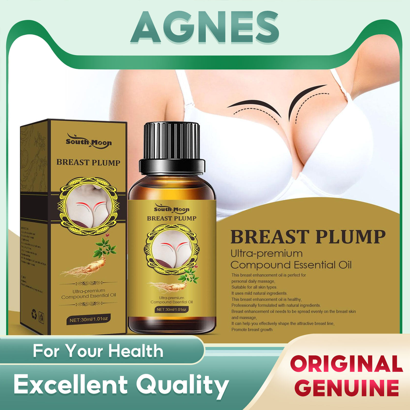 Hot Sale South Moon Breast Plump Essential Oil Firming Absorption Breast