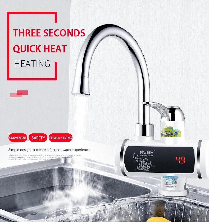Sinks & Taps - Stainless Steel Electric Water Heater Temperature Display Instant Hot Faucet RY-019 was sold for 381.00 on 21 Apr at 14:01 by Shop Quest in Johannesburg (ID:585273528