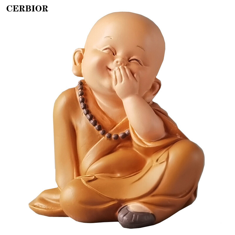 CERBIOR Tượng Mini Tu Sĩ Nhỏ Dễ Thương Bằng Nhựa Tượng Điêu Khắc Thủ Công Hiện Đại Tượng Nhỏ Để Bàn Phòng Khách Gia Đình Dễ Thương Quà Tặng Đặc Biệt Cho Trẻ Em