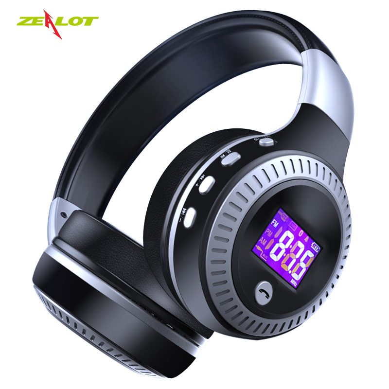 Zealot B19 Tai nghe Bluetooth Tai nghe không dây qua tai âm thanh nổi HiFi AUX Micro SD dùng thẻ với microphone
