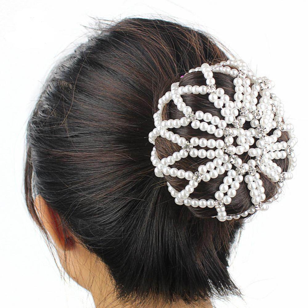 Furling Girl Handmade Crochet Pearl Elastic Hair Nets Ballet