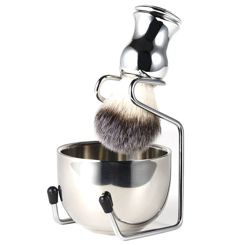 shaving brush stand and bowl set