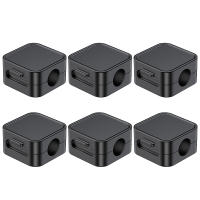 Rocoren 6Pcs Magnetic Cable Clips Self Adhesive Cord Holder Cable Management Winder Protector Desktop Tidy USB Charger Cable Holder