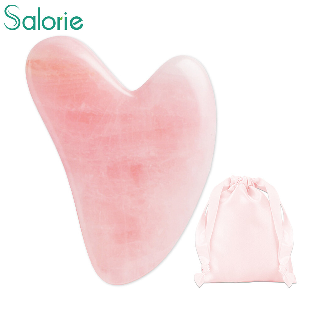 Salorie ngọc bích tự nhiên guasha scraper Thạch Anh Hồng đá massage mắt Mặt da cơ thể gua SHA Hội Đồng Quản trị Spa dụng cụ mát xa vẻ đẹp với túi túi lưu trữ