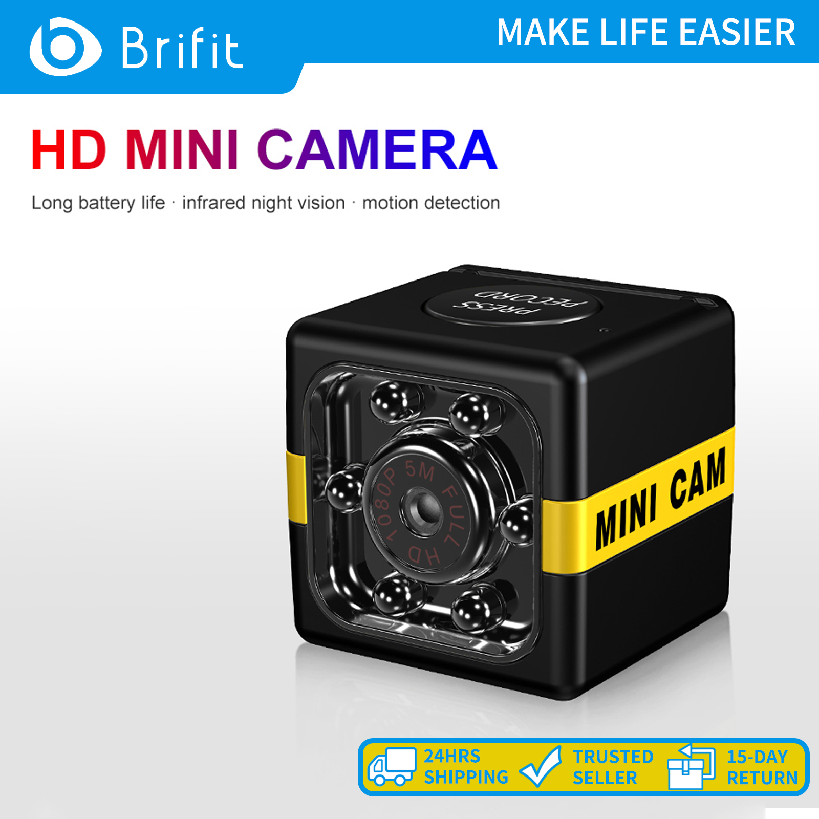 Brifit 1080P Mini Camera Night, Waterproof Kid Friendly Camera with Aerial Photography for Outdoor ราคา 353 บาท*ส่งฟรี