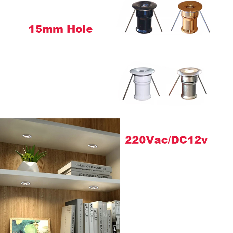 Spot Light 1W Mini LED Spotlight 12V/220v 15mm Recessed Light Ceiling Lamp