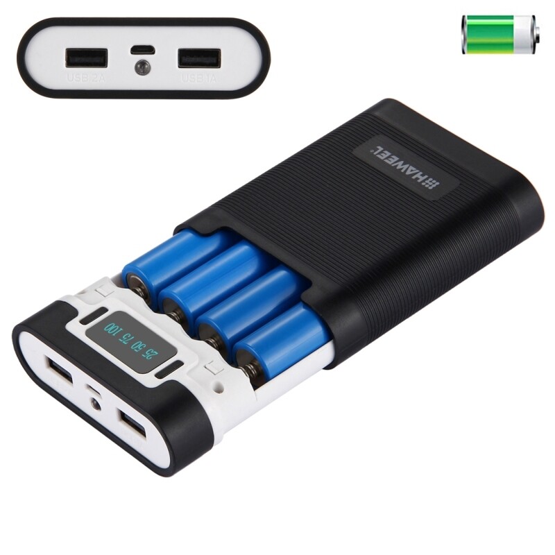 HAWEEL 2Pcs/4Pcs 18650 Battery USB Outputs LED Power Bank Box DIY Case Cover Kit DIY Power Bank 18650 Battery Case Power Bank Battery Storage Box Powerbank Box Charger Shell Case - 2