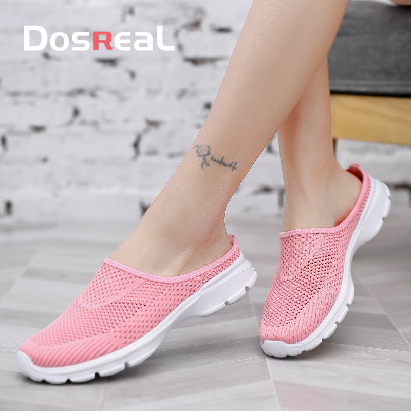 DOSREAL Flats Sneakers for Men Women Slip On Lazy Lofers Korean Trendy Plus Size 35-46 Lightweight Casual Shoes Half Slippers Women Walking Shoes ราคา 514 บาท*ส่งฟรี
