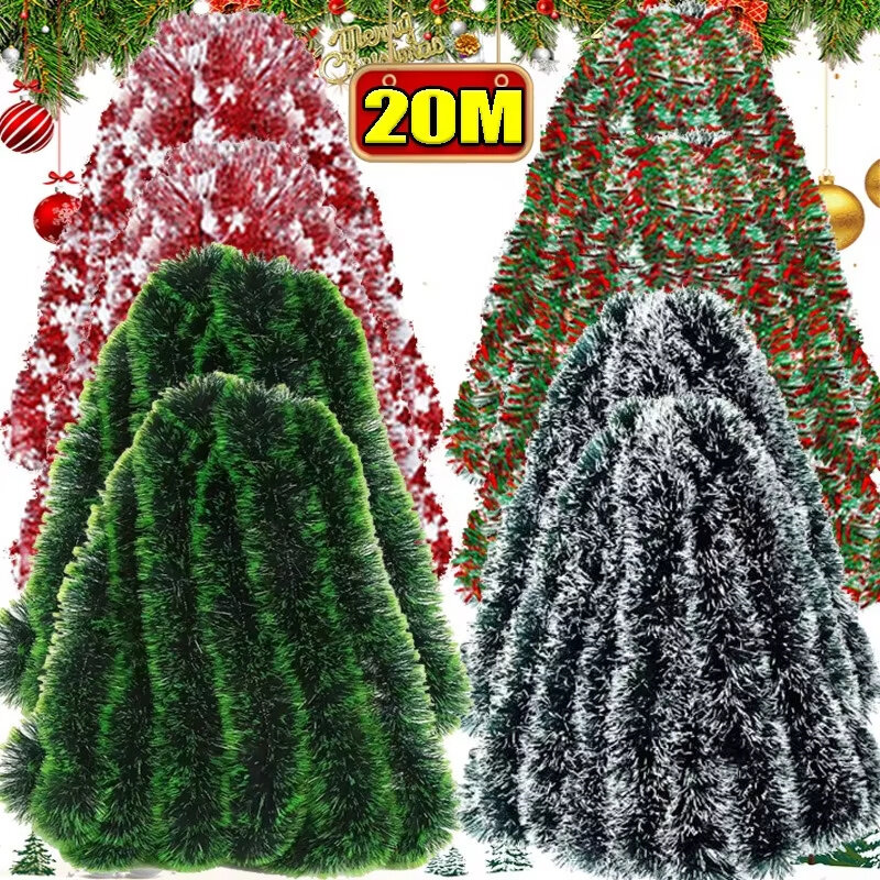 🎄Hàng sẵn có🎄20m Ruy băng giáng sinh Cây giáng sinh gói tinsel ruy băng tự làm thanh ngọn kim tuyến giáng sinh ruy băng năm mới đồ trang trí tiệc cưới